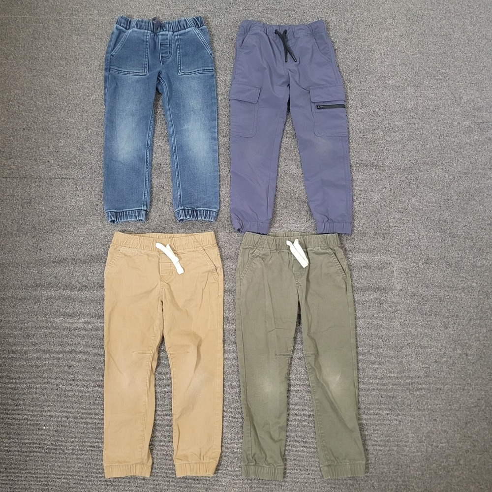 Cat & Jack Size 4T Joggers Boys 4 Pack Denim Cargo Twill Pants Bundle
